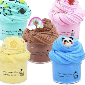 5 Pack Butter Slime Kit,Birthday Gifts for Kids,Party Favor for Girls & Boys,Non Sticky,Super Soft Sludge Toy