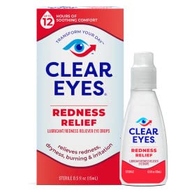 Clear Eyes Redness Relief Sterile Eye Drops – 0.5 Oz (Pack of 6)