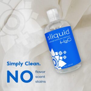 Sliquid H2O Water Based Lube, No Fragrance or Taste, Natural Lube Women, Stain Free, 8.5 Fl Oz