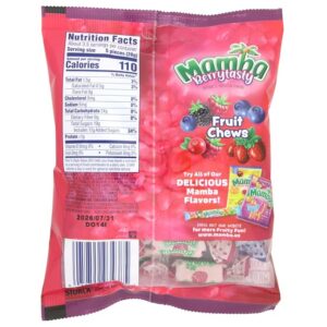 Mamba Berry Tasty Fruit Chews, Individually Wrapped Pieces, Candy Bowl Filler Treats, 3.52 Ounces (Pack of 3)