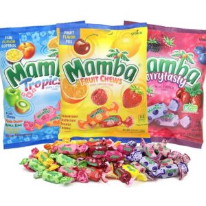 Mamba Fruit Chews Variety Pack, Assorted Chewy Candies, Individually Wrapped Pieces, 3.52 Ounces (Pack of 3)