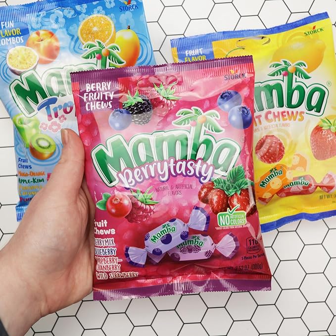 Mamba Fruit Chews Variety Pack, Assorted Chewy Candies, Individually Wrapped Pieces, 3.52 Ounces (Pack of 3) - Image 3