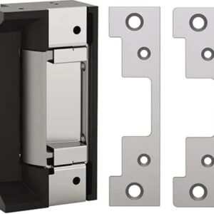 HES 5000C-12/24D-630 Series 5000C Universal Electric Strike Complete Pac for Latchbolt Locks, Satin Stainless Steel, Dual Voltage 12/24 VDC/VAC, Includes the 501 and 501A Faceplates