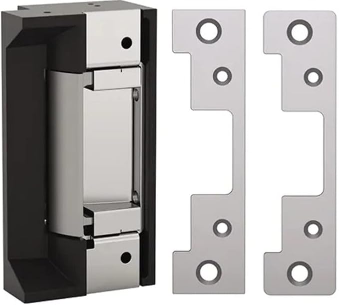 HES 5000C-12/24D-630 Series 5000C Universal Electric Strike Complete Pac for Latchbolt Locks, Satin Stainless Steel, Dual Voltage 12/24 VDC/VAC, Includes the 501 and 501A Faceplates